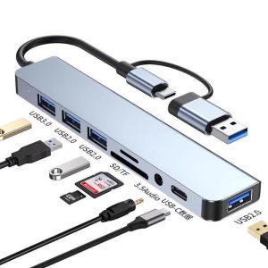 Zuoguan 7 trong 1 USB-C Hub với USB 3.0 2.0 SD/Đầu đọc thẻ TF giắc âm thanh và cổng truyền dữ liệu cho kết nối đa thiết bị