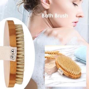 Hot Dry Skin Body Soft natural Pig Bristles bristle the SPA the Brush Wooden Bath Shower Bristle Brush Scrubber SPA Reach Back Body Brush Bathroom Helps exfoliate and massage the skin.