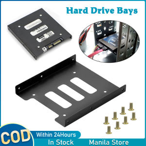 2.5" To 3.5" Ssd Hard Disk Drive Bays Holder Metal Hard Drive Bracket Ssd Solid State Disk Tray With Screws For Pc (Black)