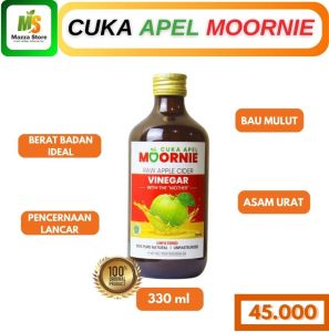 Cuka Apel MOORNIE 350 gr With the Mother Apple Vinegar Untuk Kesehatan DIET ALAMI