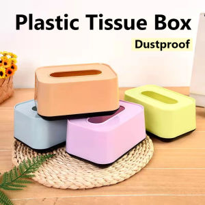 Plastic Tissue Holder Paper Towel Storage Box Paper Towel Dispenser Home Bedroom Office Table Decoration Case