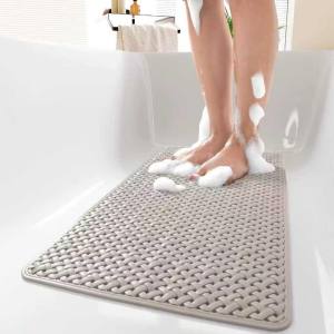 Premium Woven Textured Shower Mat – Elegant Slip-Resistant Safety Rug for Spa-Like Experience