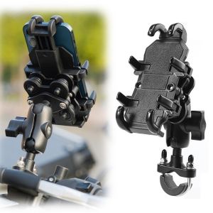 Motorcycle Phone Holder with Shock Absorber Solid Sturdy Motosikal Bicycle Anti Slip Shake Vehicle Navigation Basikal Pemegang Telefon
