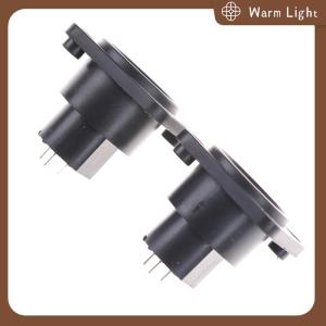 Warm Light 2pcs XLR Female Jack 3 Pin 3-Pole Panel Mount Chassis Socket Connector