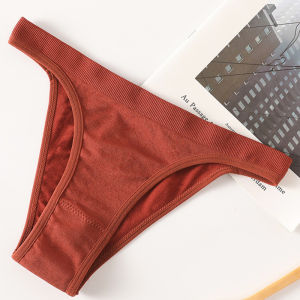 1/3PCS Women Panties Seamless Underwear High Rise Briefs High Leg Cut Underpants Solid Color Antibacterial Panty Lingerie
