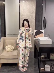 Ladies Pajamas Spring Autumn Gold Velvet Long-Sleeved High-End Cartoon 2025 New Style Womens Plus Size Autumn Winter Homewear Suit [Ready Stock]