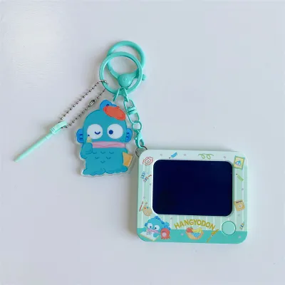 Genuine Sanrio My Melody Cinnamoroll Keychain Creative Kuromi Hello Kitty Mini Graffiti Board Keychain One-click Clearing DIY Painting Keyring Student Schoolbag Pendant