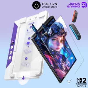 Kính cường lực cao cấp Obsidian AR JSAUX và khung hỗ trợ tự dán cho Nintendo Switch 2