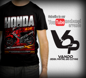 KAOS MOTOR HONDA SUPRAX 125 RED - KAOS DISTRO PRIA WANITA - KAOS PENDEK KATUN MURAH - KAOS CUSTOM