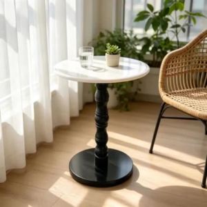 FFBH Luxury Coffee Tables French Retro Simple Coffee Tables Natural Marble Decorative Tea Table Creative Living Room Furniture 5B9Z4