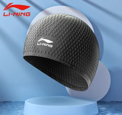 Mũ Bơi LI-NING 3D Silicon Giọt Nước Chống Nước Che Tai Mũ Bơi Chống Thấm Nước Mũ Bơi Chống Nước Mũ Bơi Nam Nữ