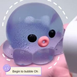 BEIBEI Transparent TPR Crystal Ball Solid Squeezing Acne Bubble Pinching Toy Funny Simulation Water Ball Pinching Toy Children Birthday Gift