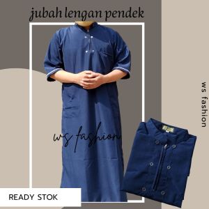 pakaian jubah pria baju gamis pria muslim gamis lengan pendek ws fashion