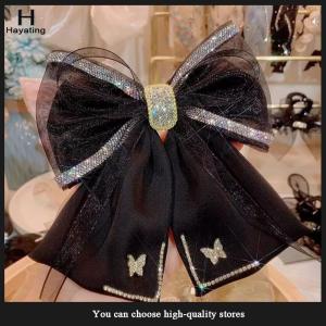 Hayating Fabric Rhinestone Hairpin Butterfly Mesh Bow Hair Clip Spring Clips For Women Korean Style Fashion Hair Accessories
