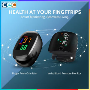 Bundle Wrist Blood Pressure Digital Monitor (FLK-W01) And Fingertip Pulse Oximeter Portable (SMH-01)