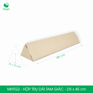 MHTG2 - D5 x 45cm - Combo 60 hộp carton đóng hàng trụ dài tam giác thay thế ống giấy | Magix Packaging
