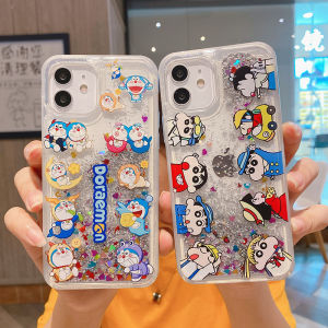 CrashStar Quicksand Transparent Phone Case For iPhone 15 14 13 12 11 Pro Max XS XR X 8 7 Plus + SE 2020 Cartoon Cute Clear Phone Casing Movable Liquid Sequins Phone Cover Shell Top Seller