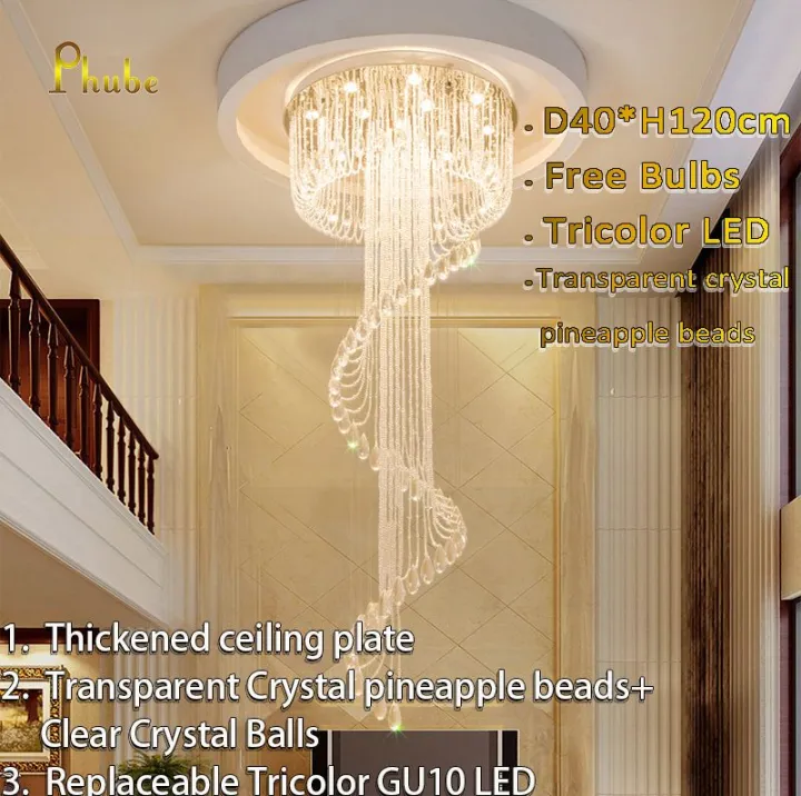 Phube%20Double%20spiral%20staircase%20lustre%20crystal%20ceiling%20chandelier%20lighting%20restaurant%20hotel%20hall%20loft%20%20Modern%20Crystal%20Spiral%20Chandelier,%20Foyer%20Chandelier,%20Staircase%20Raindrop%20-%20Image%2010