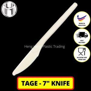 TAGE - 7" KNIVES / PLASTIC KNIFE / PISAU POTONG KEK / PISAU PAKAI BUANG - 50PCS