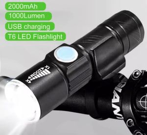 Original UME Portable USB Handy Powerful LED Flashlight Rechargeable Flash Light Bike Pocket Zoomable Lamp
