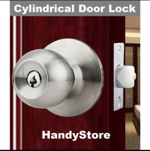 CYLINDRICAL DOOR LOCK/ STAINLESS STEEL KNOB/ CYLINDER LOCK/ BEDROOM/ BATHROOM/ OFFICE/ WAREHOUSE