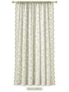 KUNFLOW Leaf Lace Sheer Curtain | Soft Light Filtering Rod Pocket Curtain for Bedroom Living Room
