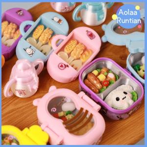 Aolaa Simulated Lunch Dollhouse Food Toys Bento Boxes Tableware Mini House Adornments Lunch Box Doll House Accessories Fruit Box Model