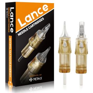 PEPAX Lance Tattoo Needles Cartridge 1001RLL - 20Pcs Tattoo Cartridge Needles # 10 Standard 1 Round Liner Tattoo Cartridges Diameter 0.30mm Long Taper 5.0mm Safety Membrane Makeup Tattoo Machine