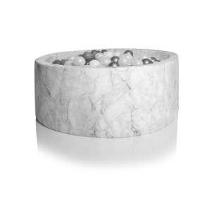 Round Ball Pit Velvet Marble (100cm x 30cm) Scandinavian Designed Indoor Toy from Denmark Including 250 LDPE Balls
