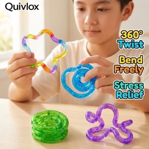 Sensory Twist Fidget Toy Crystal Clear Bend Stress Relief Focus Aid For Kids Teens School Travel Calming Toy