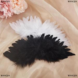 [COD] WANGJIA White Black Crafts Children Mini Feather Angel Wings Pet Props Doll Decoration Party Birthday Gift Easter Valentines Day