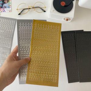 SHUNAICHI 1pcs Bronzing Gold Alphabet Letter Number Stickers For Diy Idol Photo Card Album Scrapbooking Diary Sticker Korean Stationery