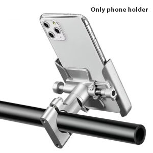 Adjustable Motorcycle Phone Mount 4-6.5In Alloy GPS Bicycle Navigation Riding Holder 360° Rotation