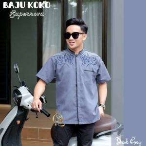 FLASH SALE BAJU MUSLIM PRIA BORDIR LENGAN PENDEK KOKO TERBARU KATUN SUPERNOVA KEKINIAN LENGAN PENDEK TERLARIS YZD BRANDZ
