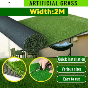 【Real grass 100%】 30mm Artificial Grass Carpet 2X1M Garden Outdoor Rug Synthetic Grass Thick Lawn