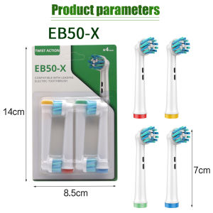 4PCS/Set Kepala Sikat Gigi Oral B Electric Toothbrush Refill Replacement Heads Tooth Brush Oral B EB50X