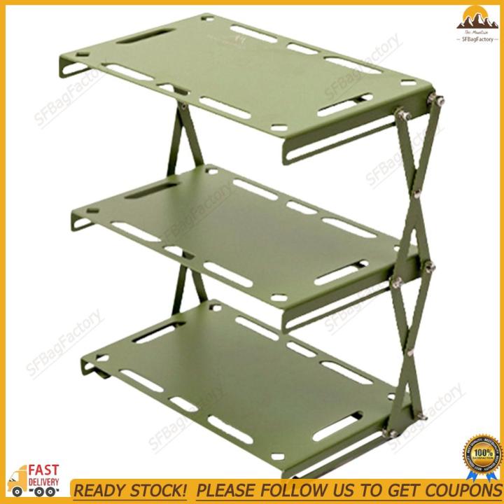 [Fast Delivery]3 Layer Foldable Camping Rack Aluminum Alloy Outdoor ...
