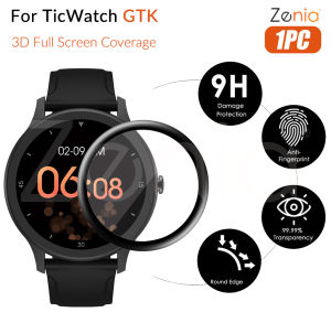Zenia 1PC 20D HD Replacement Full Screen Curved Edge Full Coverage Protector Film for TicWatch GTK Smart Sport Watch HD 9H 3D Protective Glass Explosion-proof Anti Scratch Film Accessories