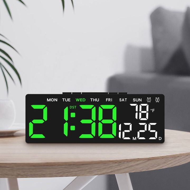 Led Stand Up Table Clock JUSTODO Multi-functional Electronic Wall Clock Wall-mounted Temperature ...