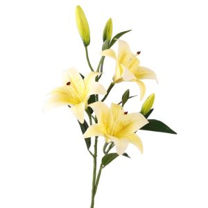 HUNIU Cảm ứng thật Cành hoa giả 80cm Nhựa Hoa nâu Lilium lụa Đạo cụ chụp ảnh Thanh lịch Hoa giả Trang trí văn phòng tại nhà