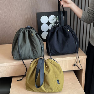 Solid Color Bento Bag Portable Lunch Bags Fashion Trend Thermal Insulated Storage Bag Waterproof Nylon Large Capacity Tote Bag2026