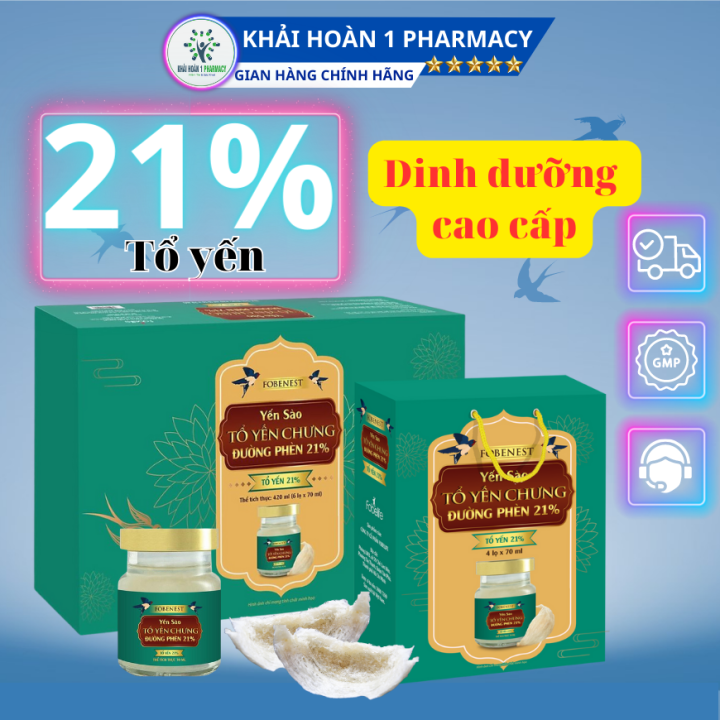 Yến Sào chưng đường phèn FOBENEST 21% sợi yến tổ giúp bồi bổ cơ thể ...