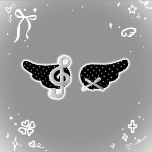 NAELIN 1 Pair Subculture Musical Note Hair Clip Angel Wings Design Polka Dot Angel Wing Clip Retro Musical Notes Polka Dot Barrette For Women Girls