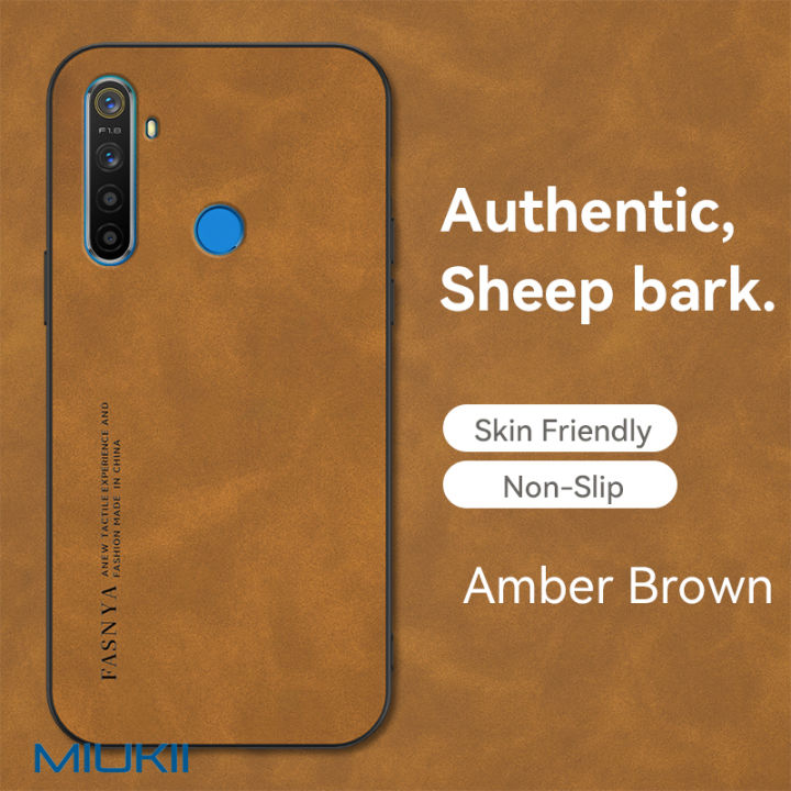 Case Realme 5i 5s 6i C3 Soft Phone Case Authentic Camera Protection  Luxury Leather Cover Sheep Bark Casing For RMX2030 RMX2032 RMX1911 RMX1919 