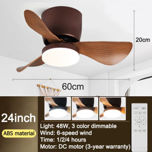 GOGEOUS 52inch modern ceiling fan with light with remote 3 colors dimming ceiling fan with led light Mute ceiling fan 5 blades big ceilings fan strong wind ceiling fan for bedroom dinning Living room garage kitchen