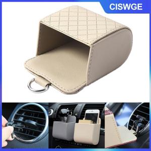 CISWGE Xe người giữ điện thoại núi Air Vent treo hộp lưu trữ xe điện thoại di động Túi PU da kính tổ chức túi hỗ trợ trong nhà