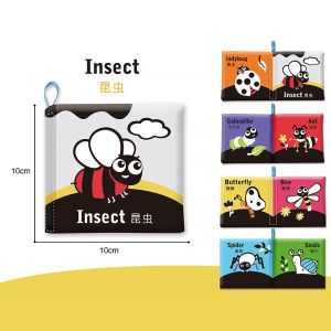 Baby Infant Soft Cloth Books Rustle Sound Baby Early Learning Education Stroller Rattle Toys Christmas Gift