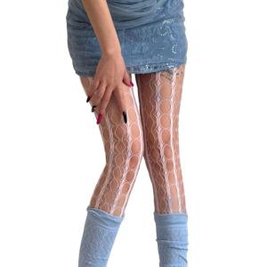 Phụ nữ có hoa văn Quần tất lưới eo cao fishnets xà cạp quần tất lưới rộng pantyhose cao tới đùi quần Tất Dệt Kim