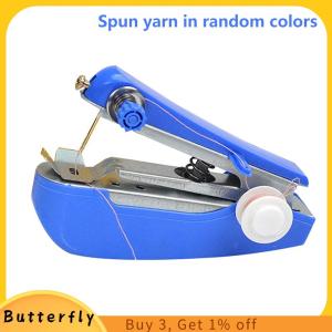 Butterfly 1 Set Mini Sewing Machine Fast Stitch Labor-saving Fabric Clothes Sewing Tools Handheld Portable Mini Manual Sewing Machine