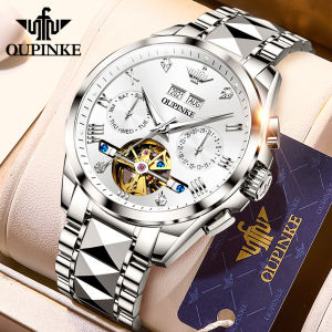 Top Swiss OUPINKE Gold Watch for Men Automatic Winding Original Waterproof 50M Mechanical Tourbillon Luxury Business Sapphire Crystal Luminous Watch Multi-color